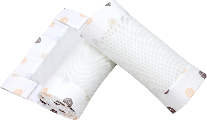 TupTam Bettumrandung Babybett 3D Mesh Nestchen – Gitterstäbe Schutz Netz 2er, Farbe: Punkte Pastell,