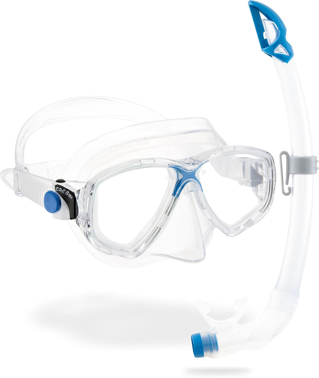 Cressi C/Set Marea VIP (New) Schnorchel Uni Transparent/Blau, Uni Transparent/Blau