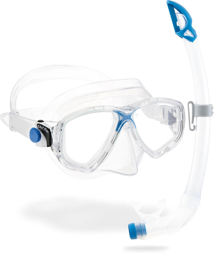 Cressi C/Set Marea VIP (New) Schnorchel Uni Transparent/Blau, Uni Transparent/Blau