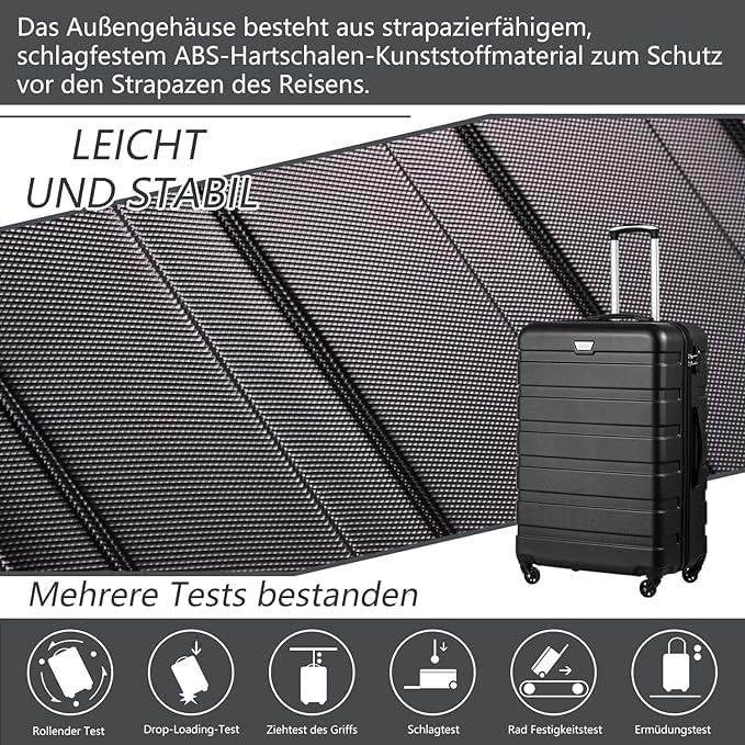 COOLIFE Hartschalen-Koffer Trolley Rollkoffer Reisekoffer ardschale Boardcase Handgepäck mit TSA-Sch