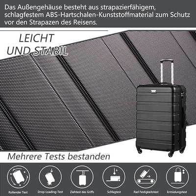 COOLIFE Hartschalen-Koffer Trolley Rollkoffer Reisekoffer ardschale Boardcase Handgepäck mit TSA-Sch