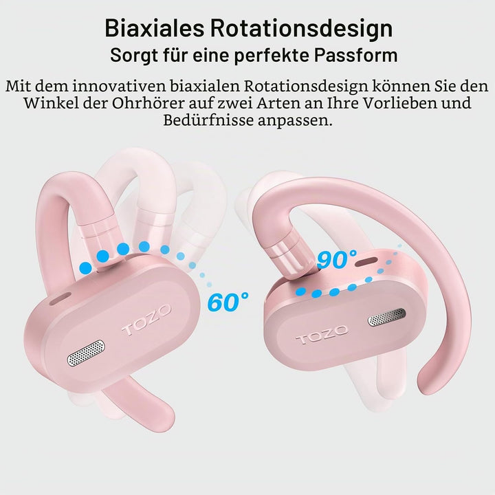 TOZO O2 Open Ear Kopfhörer 5.3 Bluetooth Kopfhörer mit DSP Noise Cancelling, 42 Std Kabellose Kopfhö