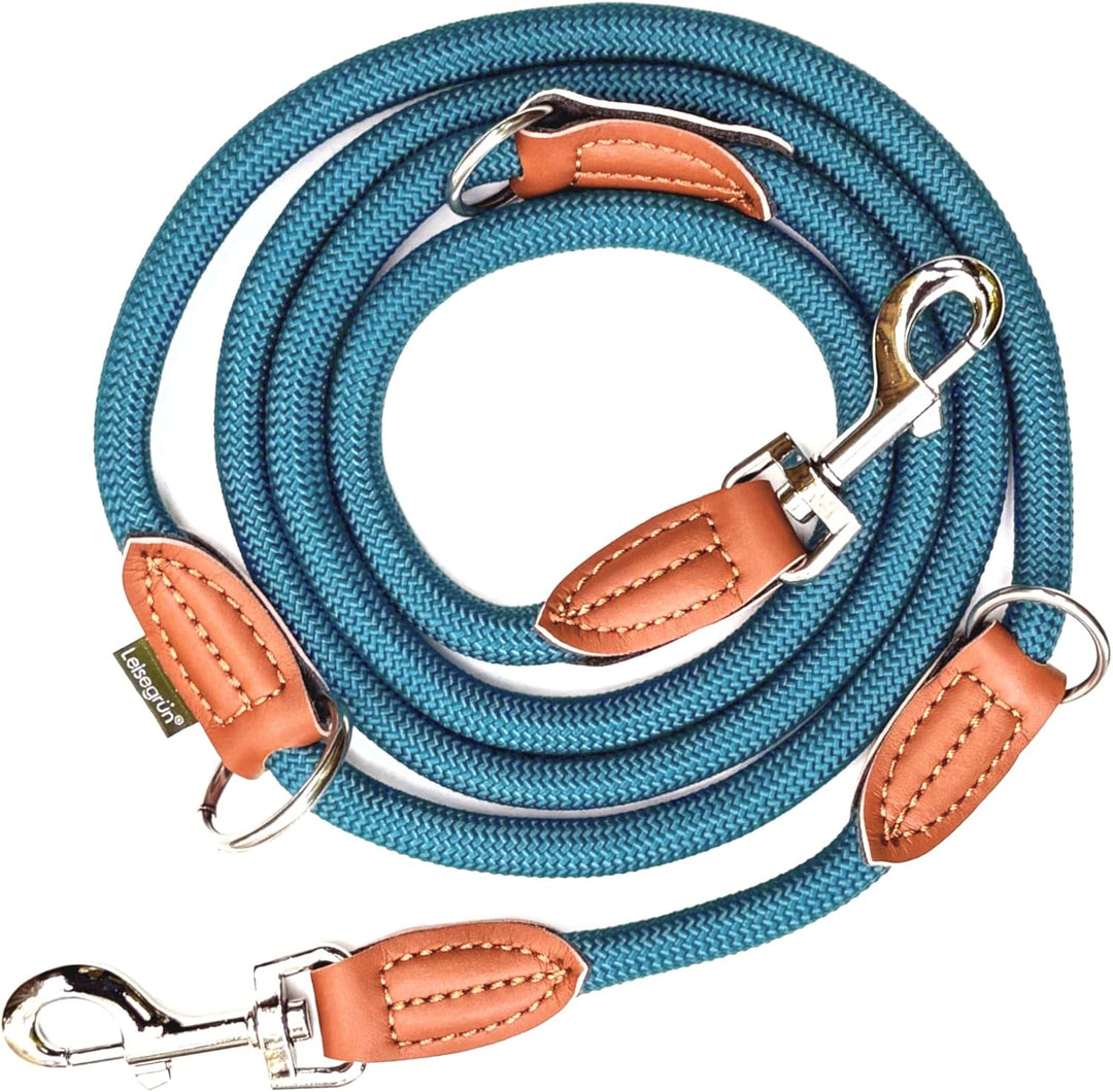 Leisegrün Verstellbare Hundeleine 2m | Freihand & 3fach verstellbar | Nur 260 g leicht | Für grosse