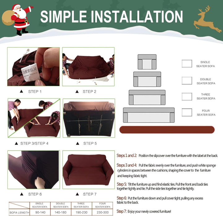 Jaotto Sofabezug 4 Sitzer Elastischer Stretch Spandex Sofa Überwürfe Sofahusse Antirutsch Waschbar S