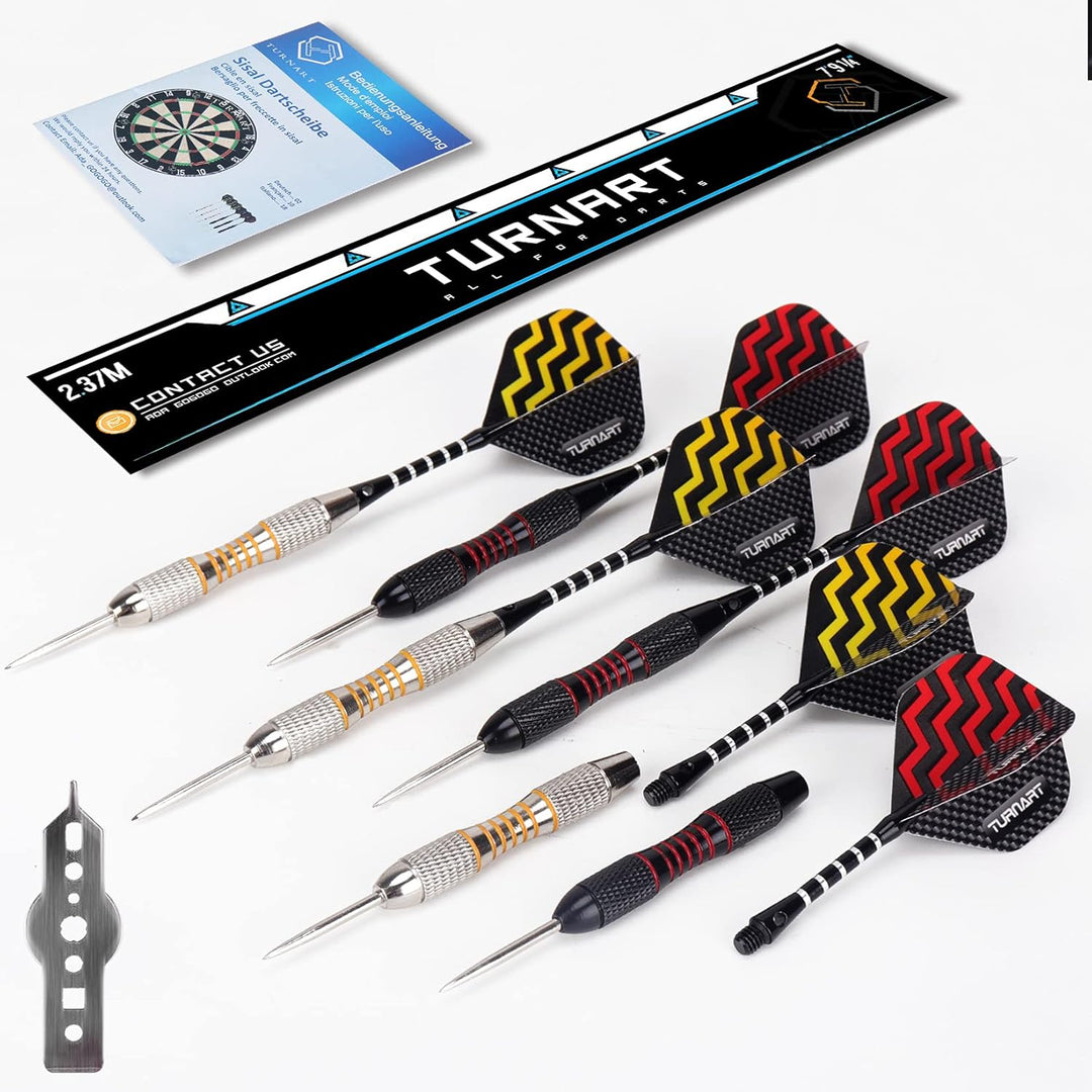 Dartscheibe Kork, 45CM Dart Scheibe, Dartscheibe Steeldart 6 Dartpfeile Metallspitze,Professionelle