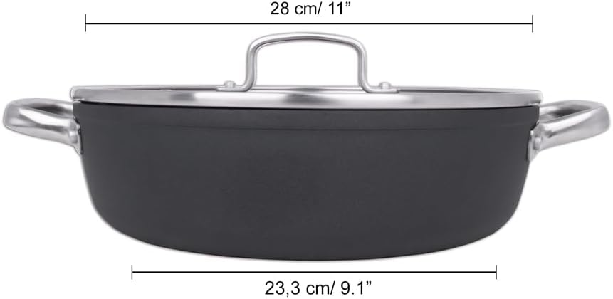 Arcos Serie Samoa | Antihaft-Kasserolle 28 cm und 4,3 L | Geschmiedetes Aluminium | Geeignet für jed