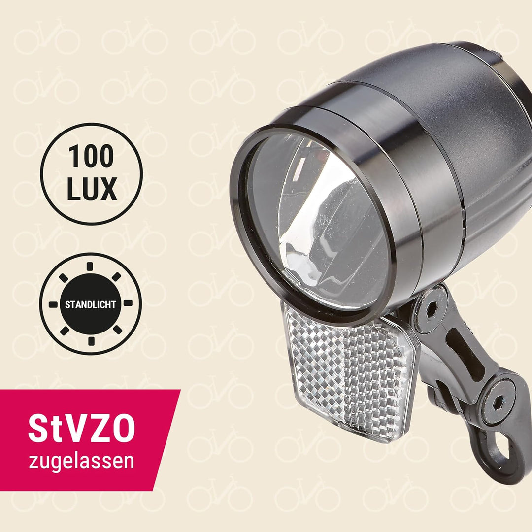 Prophete LED-Scheinwerfer 100 Lux | Aluminium | Standlicht und Sensorautomatik | Abnehmbarer Reflekt