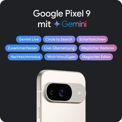 Google Pixel 9 Pro – Android-Smartphone mit Gemini ohne SIM-Lock, Dreifach-Rückkamerasystem, 24 Stun