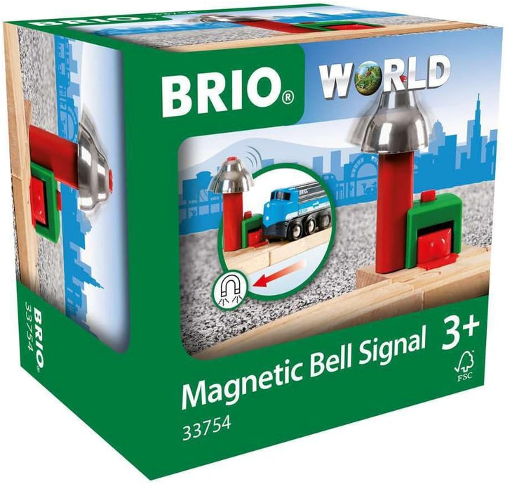 BRIO 33599 - Akku Lok mit Mini USB, bunt &amp; World 33754 - Magnetisches Glockensignal – Eisenbahnzubeh