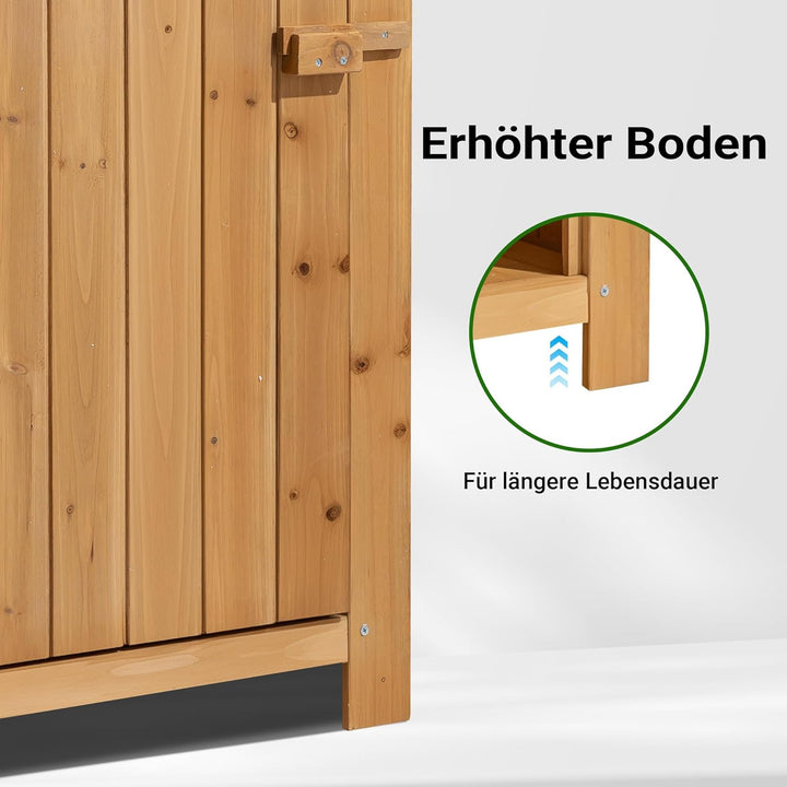 Schmales Gartenhaus aus Fichtenholz mit Bitumendach 770x540x1370mm für Garten, Terrasse & Balkon