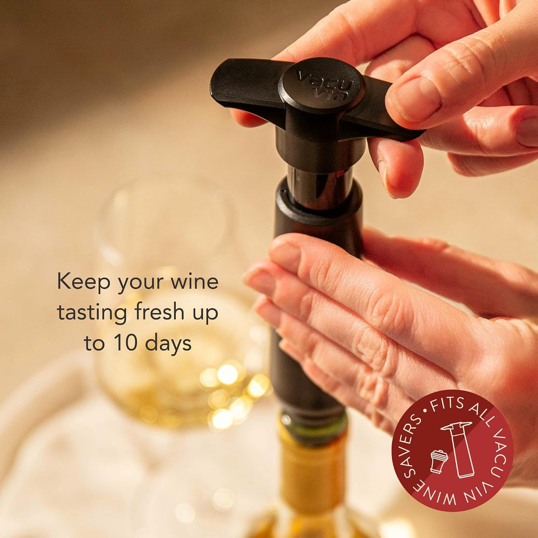 Vacu Vin Wine Saver Vakuumstopfen für Weinflaschen, hält Wein bis zu einer Woche frisch mit luftdich