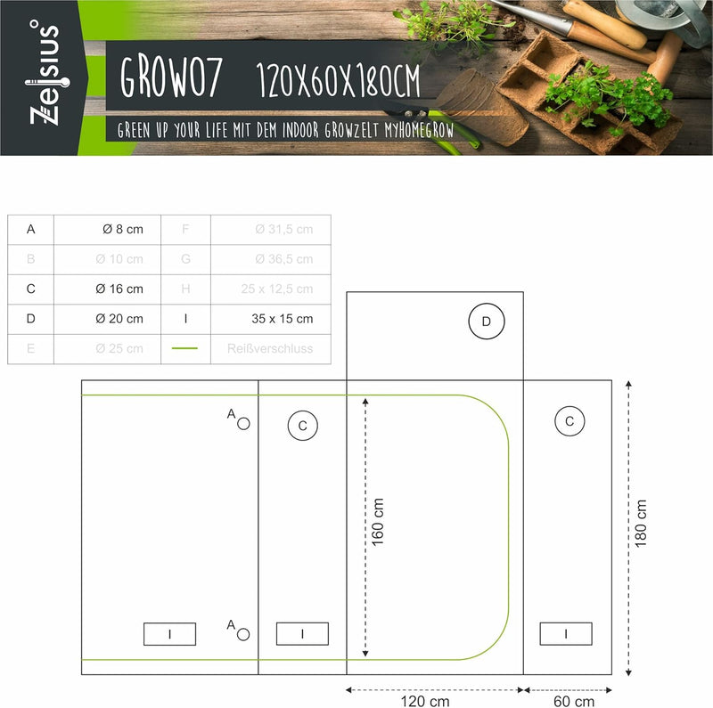 Zelsius Growzelt MyHomeGrow Grow Tent | Indoor Growbox | Growroom Growschrank Darkroom Pflanzenzelt