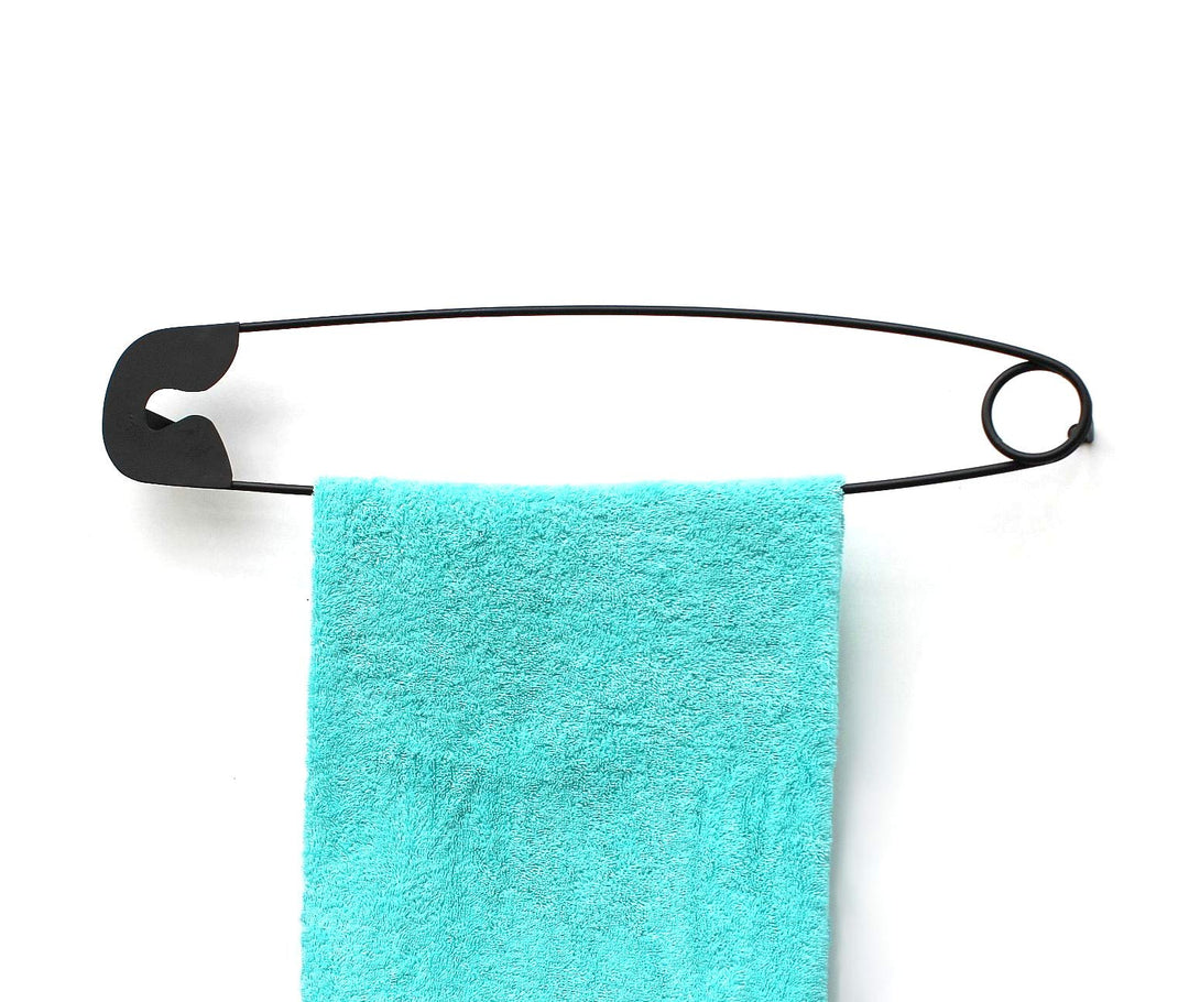 DanDiBo Design Handtuchhalter Handtuchstange Sicherheitsnadel 62 cm Garderobe Wand Büro Schwarz Meta