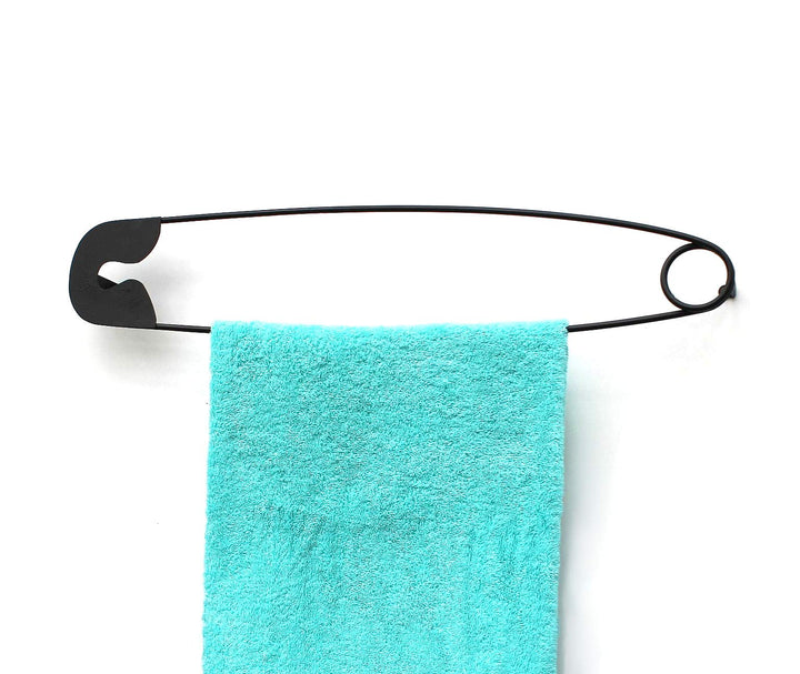 DanDiBo Design Handtuchhalter Handtuchstange Sicherheitsnadel 62 cm Garderobe Wand Büro Schwarz Meta