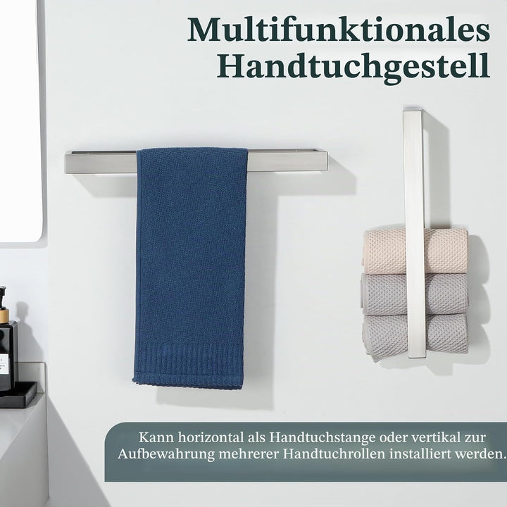 SAYAYO Handtuchhalter ohne Bohren Oder mit Bohren 40cm Handtuchhalter Gebürstet SUS304 Edelstahl Han