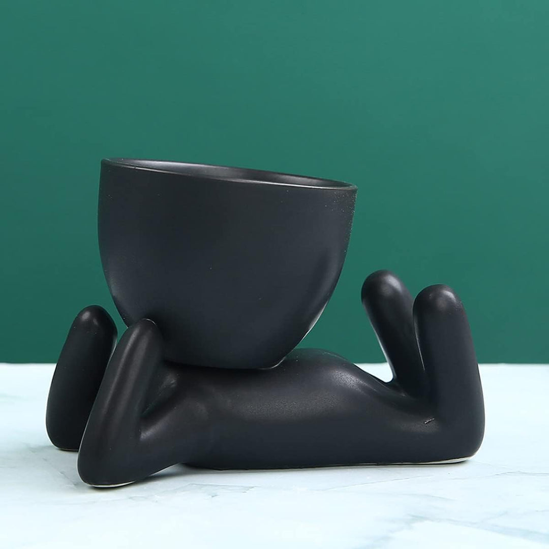 QUHUOYAO Modern Home Keramik-Figur, Blumentopf, Sukkulenten-Keramik-Übertopf für Garten, kreative Ke