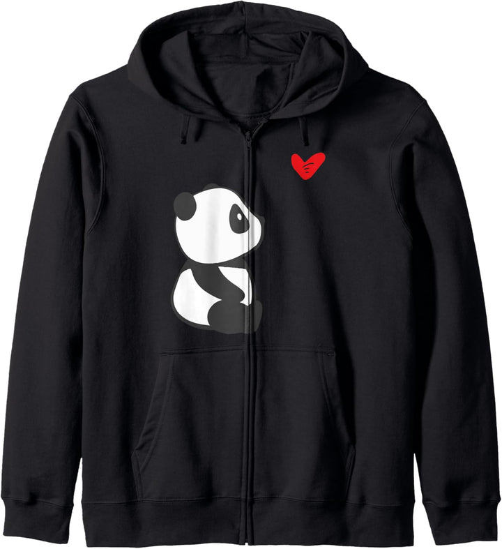 Panda Mit Herz - Lustiges Pandabär Panda Kostüm Kapuzenjacke