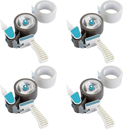 4x Abroller Inkl. 8 Rollen Klebeband Handabroller Profi Klebebandabroller Paketbandabroller für Pake