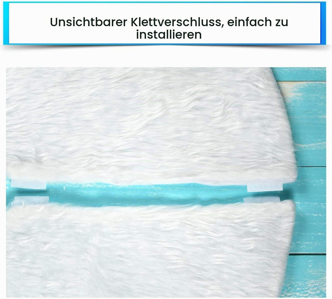 KAHEIGN 78CM Weihnachtsbaum Decke Weiss Weihnachtsbaum Rock, Runde Form Christbaumständer Schneefloc