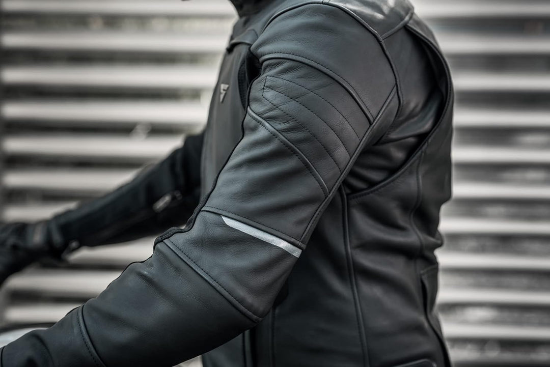 SHIMA SHADOW TFL Motorradjacke Herren | Premium Biker-Lederjacke Belüftet mit CE Rücken, Schulter un