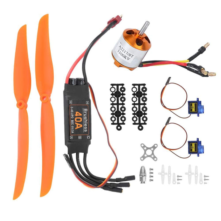 RC Airplane Power Kit, bürstenloser 1100-kV-Motor 40A ESC SG90 9G Micro Servo 1060 Propeller Kompati