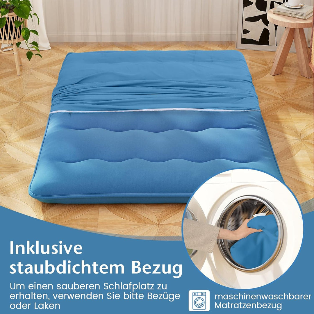 COSTWAY Japanische Futon Matratze, Tatami-Matte, Bodenmatratze, Klappmatratze mit waschbarem Bezug,
