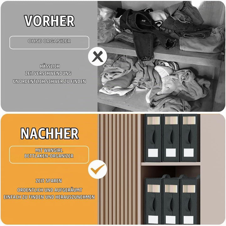 6 Stück Aufbewahrung Bettwäsche Organizer, Faltbarer Aufbewahrungstasche für Bettlaken Kann in Kleid