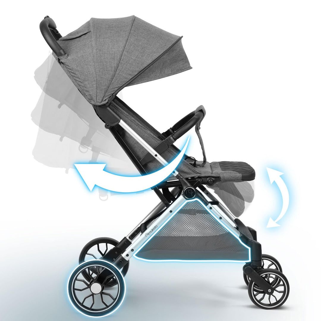 Nukido Kinder Wagen Kinderwagen Babywagen Bis 15 kg Grosse Räder Sitzbuggy Buggy Zusammenklappbar Ha
