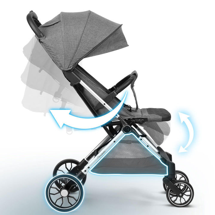 Nukido Kinder Wagen Kinderwagen Babywagen Bis 15 kg Grosse Räder Sitzbuggy Buggy Zusammenklappbar Ha