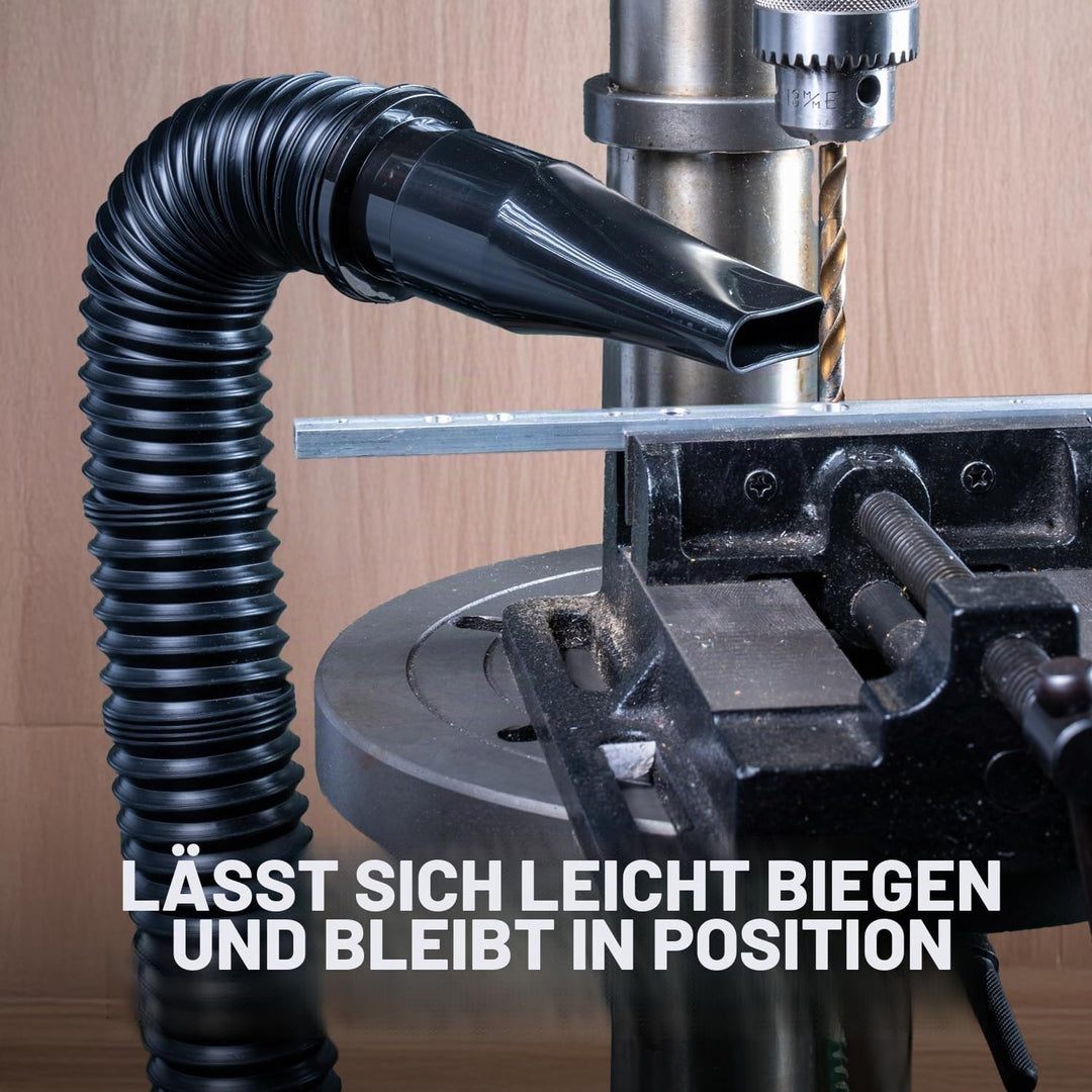 POWERTEC 70208V Staubsammelschlauch-Set, flexibel, 6,4 cm, Schwarz 2.25 Inch, 2.25 Inch