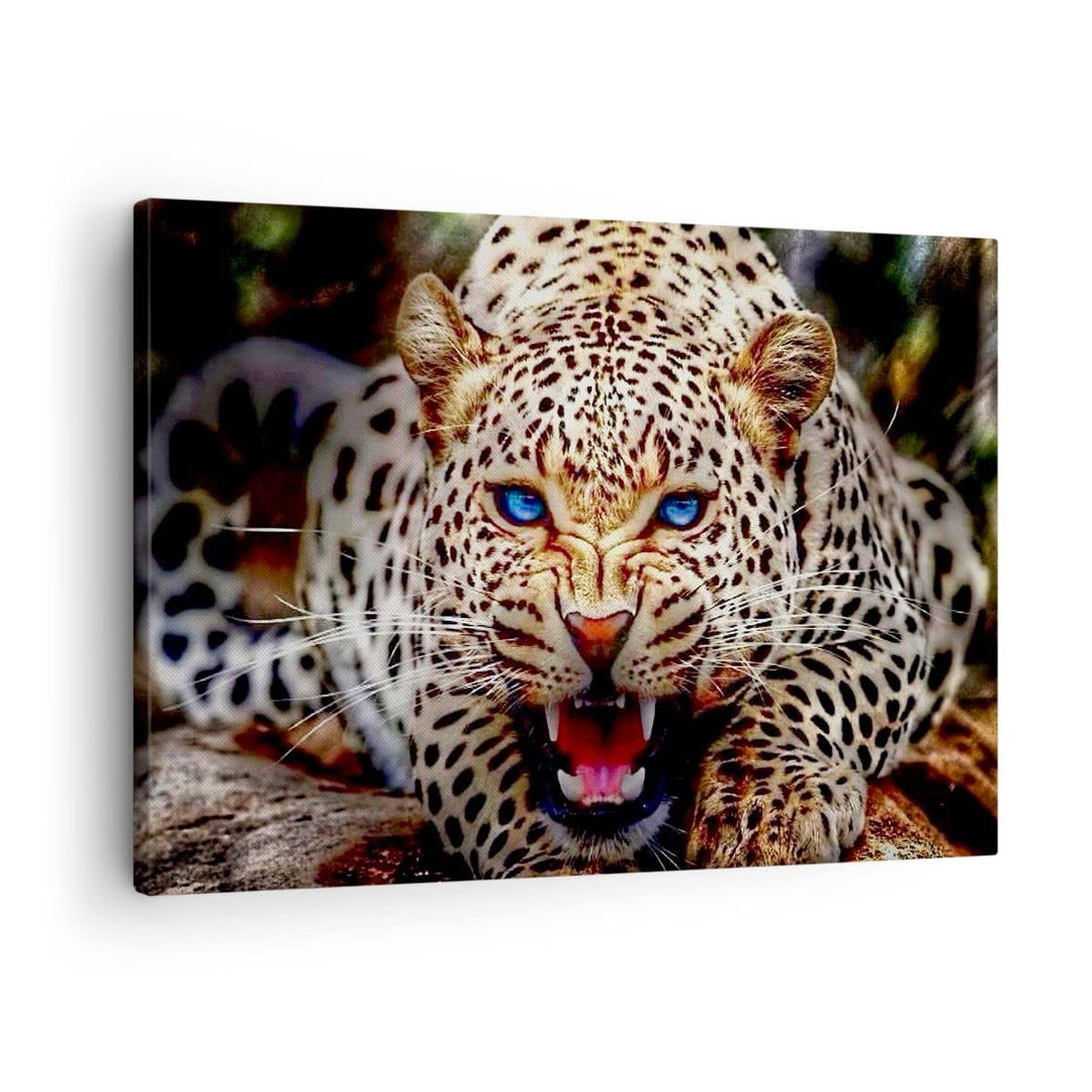 ARTTOR Bilder auf Leinwand Panther Tier Leinwandbild mit Rahmen 70x50cm Wandbilder Dekoration Wohnzi