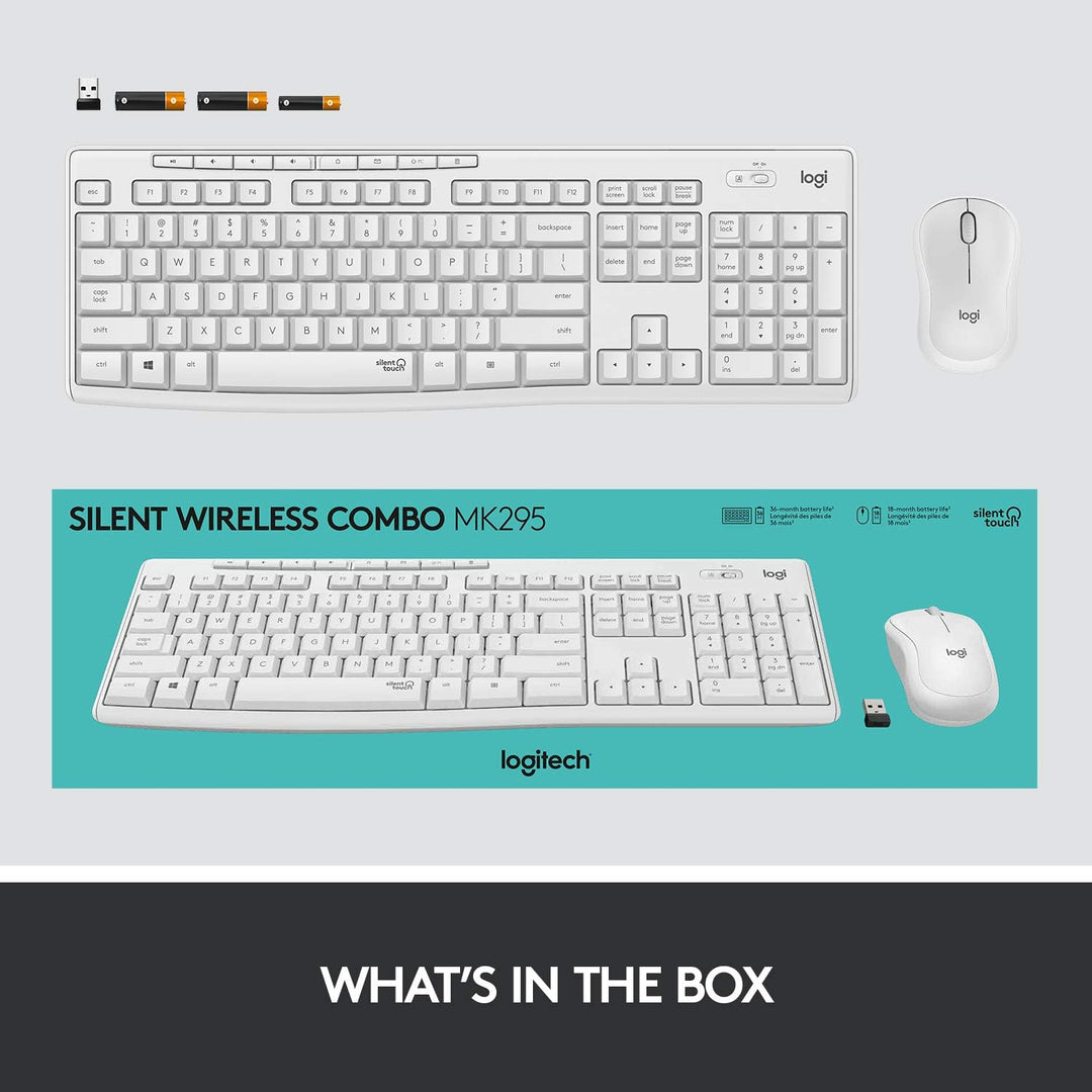 Logitech MK295 kabelloses Tastatur-Maus-Set mit SilentTouch-Technologie, Shortcut-Tasten, optischer
