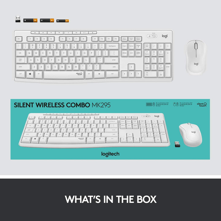 Logitech MK295 kabelloses Tastatur-Maus-Set mit SilentTouch-Technologie, Shortcut-Tasten, optischer