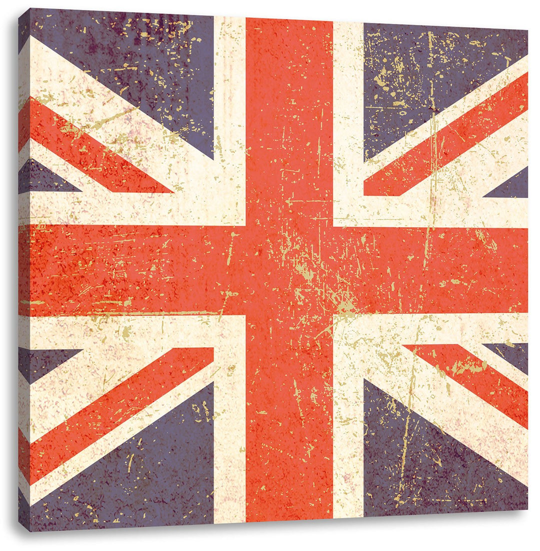 Pixxprint Union Jack, Format: 70x70 auf Leinwand, XXL riesige Bilder fertig gerahmt mit Keilrahmen,