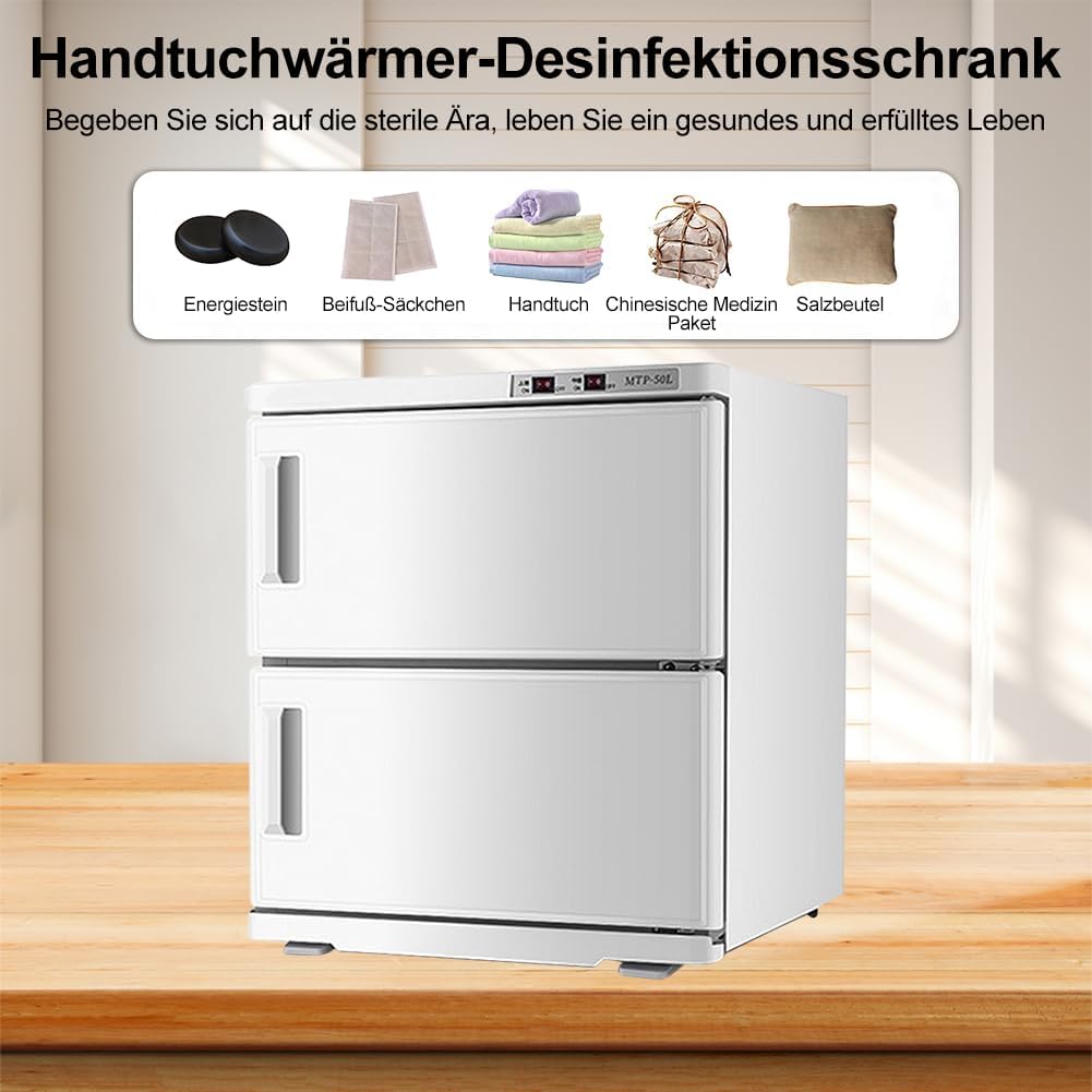 50L Handtuchwärmer Kompressen Towel Handtuch Wärmer,Handtuch Hot Cabinet mit UV-Lampe Platz für 50 b