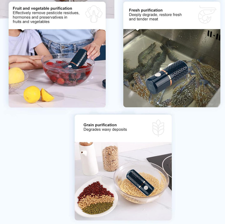 Obst- und Gemüsewaschmaschine, Kabelloses USB-Ladegerät, Tragbarer Obst- und Gemüsereiniger, Kapself