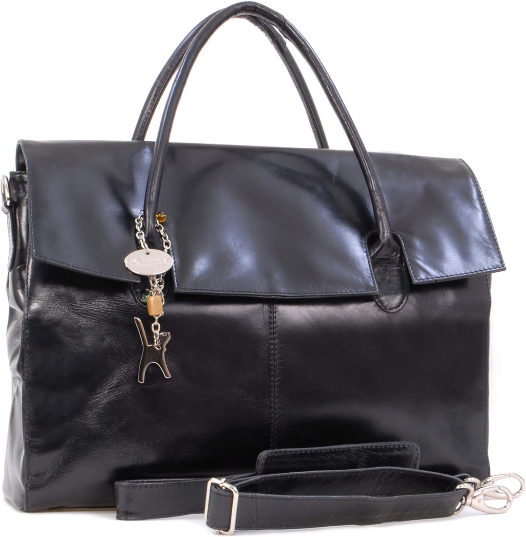 Catwalk Collection Handbags - Leder - Übergrosse Laptoptasche Schultasche/Organizer/Arbeitstasche/Ak