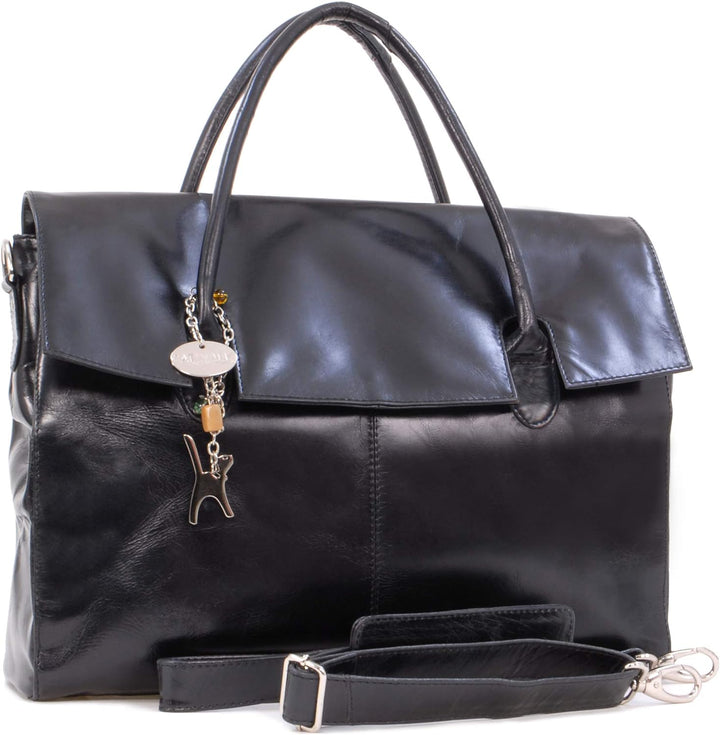 Catwalk Collection Handbags - Leder - Übergrosse Laptoptasche Schultasche/Organizer/Arbeitstasche/Ak