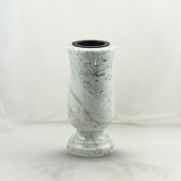 designgrab Taille-medium Grabvase aus Carrara Marmor weiss