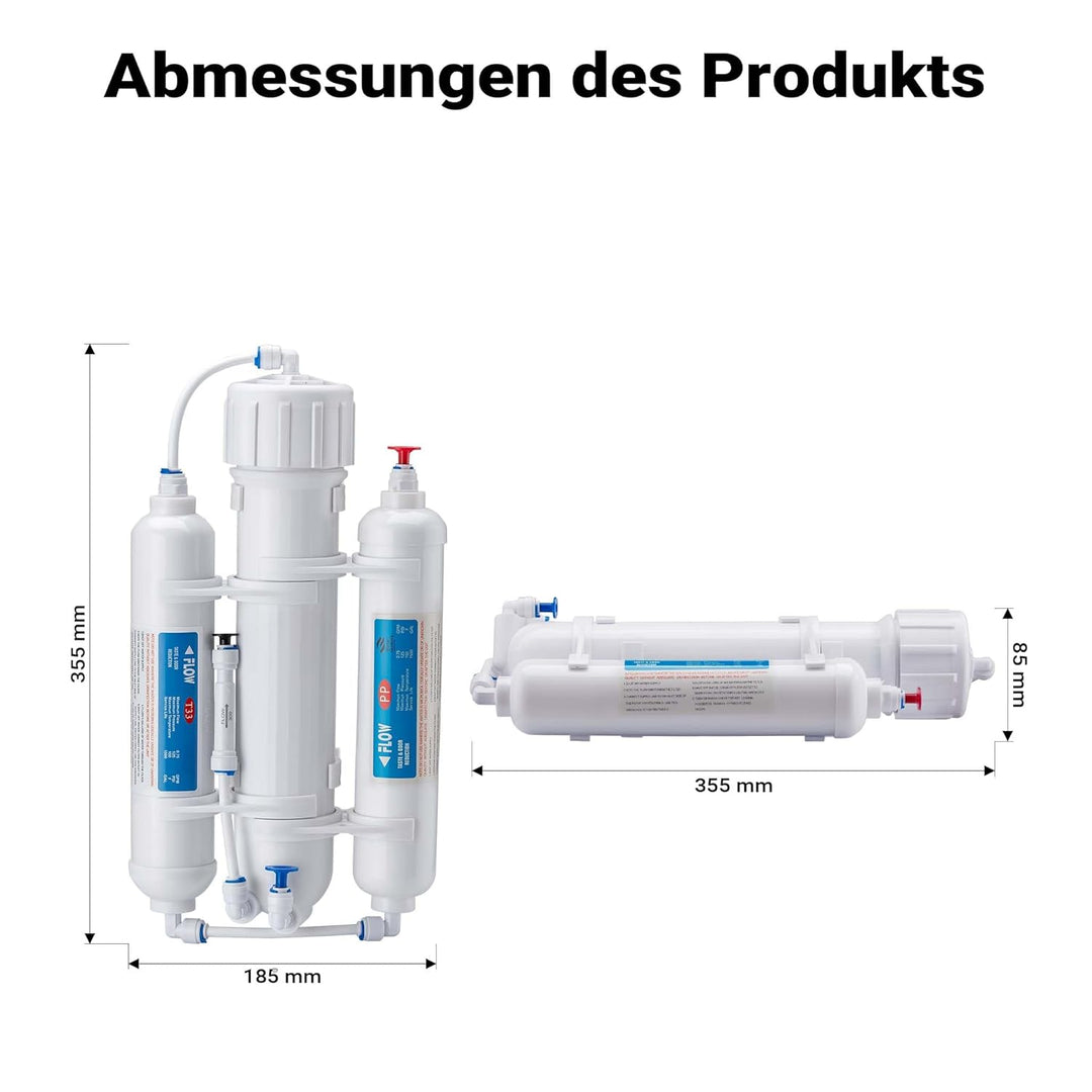 Naturewater 3 stufige Umkehrosmose RO – 190 l/Tag 50 GPD – Osmose Entmineralisierung – Umkehrosmosea