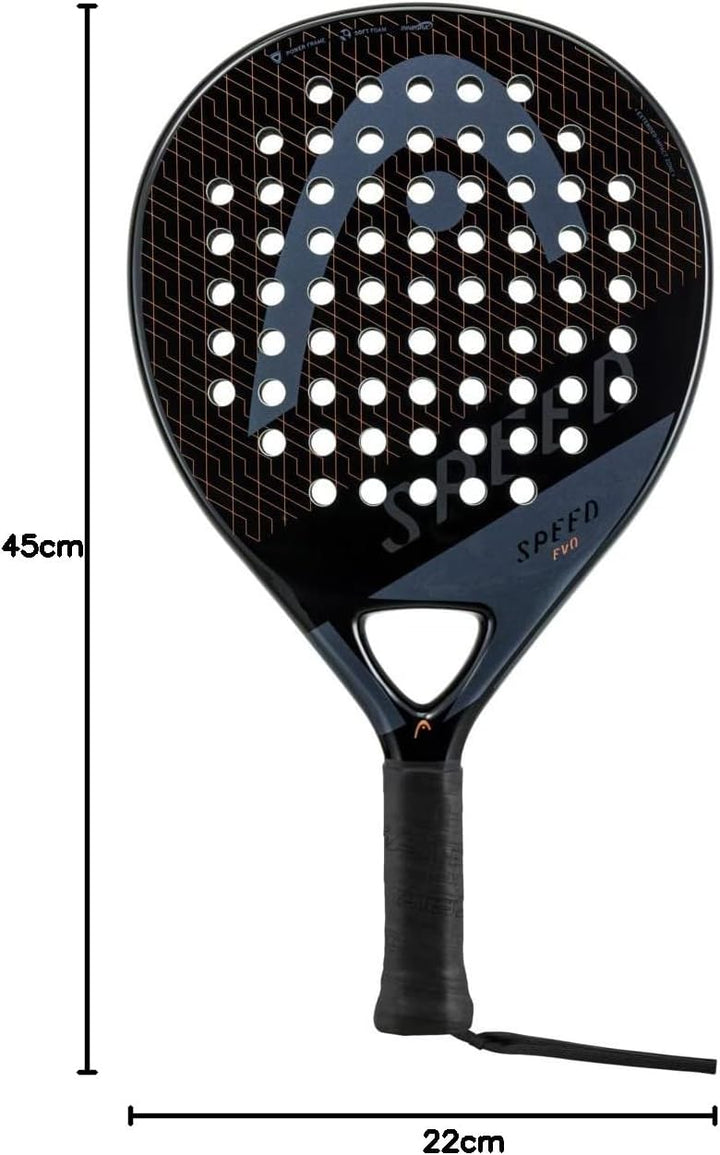 Head Evo Speed 2023 Padelschläger, schwarz Single, Single
