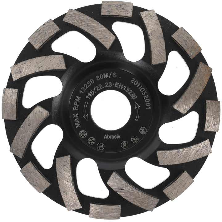 PRODIAMANT Diamant-Schleiftopf 115 mm x 22,2 mm Turbo ST91 Diamantschleifscheibe Asphalt Estrich Pro