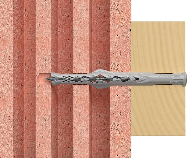 fischer Langschaftdübel SXRL 10x60 T R, Dübel mit Senkkopfschraube aus nicht rostendem Stahl (50 Stk