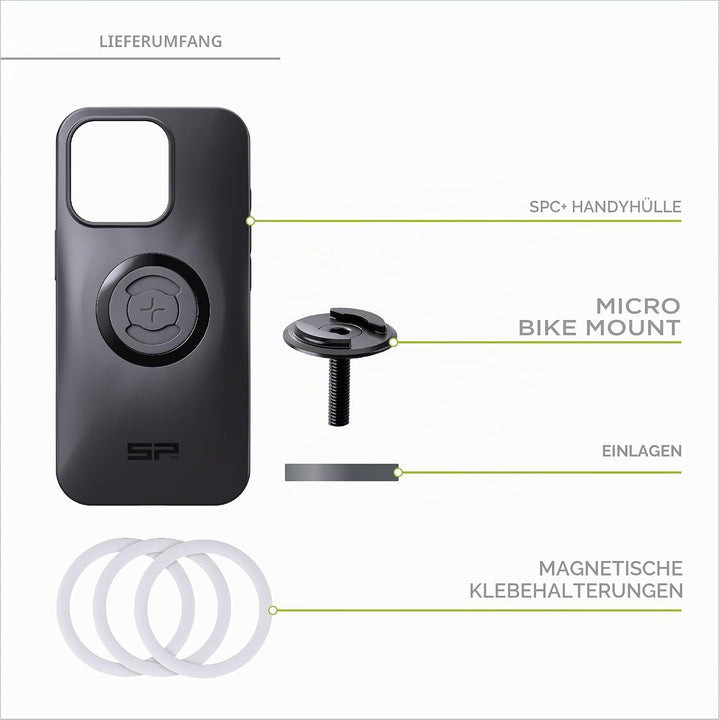 SP CONNECT Micro Stem Bundle | SPC+ | für Samsung S20 FE Handy Halterung für den fahrradlenker | Sma