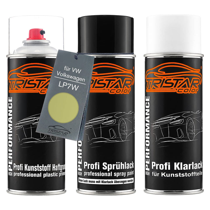 TRISTARcolor Autolack Spraydosen Set für Kunststoff Stossstange für VW/Volkswagen LP7W Moon Rock Sil