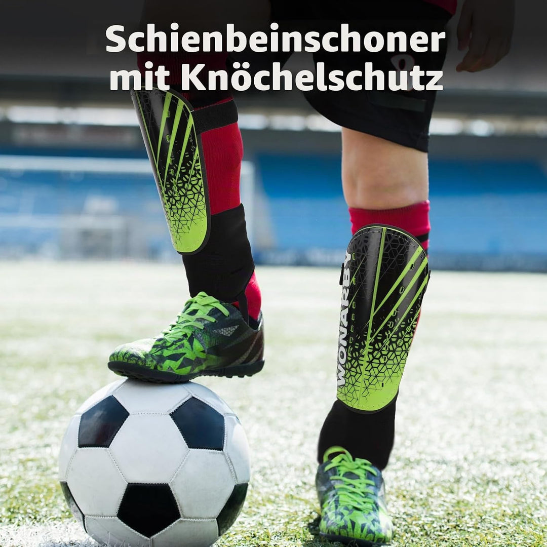Schienbeinschoner Kinder Fussball Knöchelschutz Herren - Fussball Ausstattung Mit Verstellbarem Klet