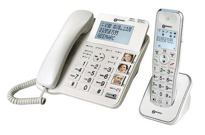 Geemarc Amplidect 295 Combi - Verstärktes schnurgebundenes Telefon und zusätzliches Mobilteil mit st