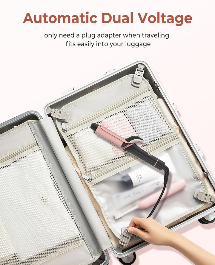 UKLISS Mini Lockenstab für Kurze Haare, 25mm Reise Lockenstab Kleine Locken, LCD Display 120-200℃, m