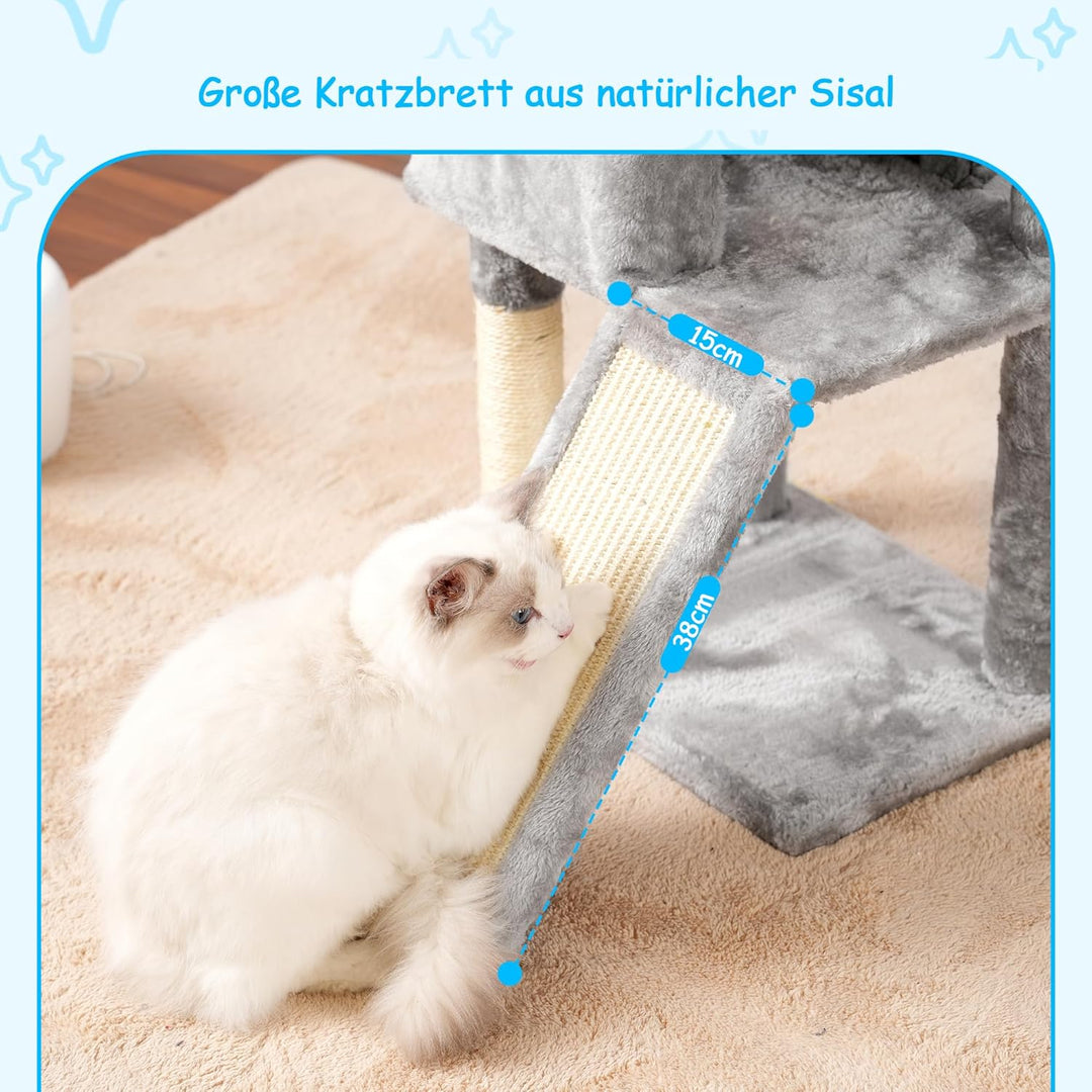 Hey-brother Kratzbaum, 108cm Indoor Katzenbaum, mehrstöckiger Katzenkratzbaum für Kätzchen, mit Krat