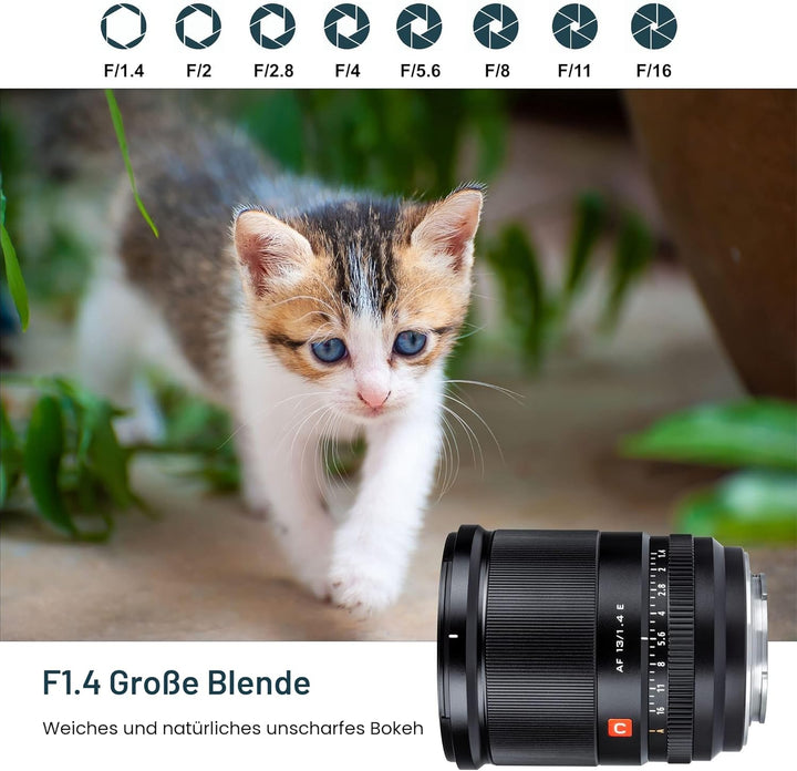 VILTROX 13mm F1.4 f/1.4 Autofokus Objektiv Ultraweitwinkel APS-C Grosse Blende Augenfokus Prime Obje